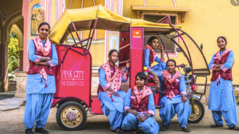 Rickshaw Rosas en Jaipur